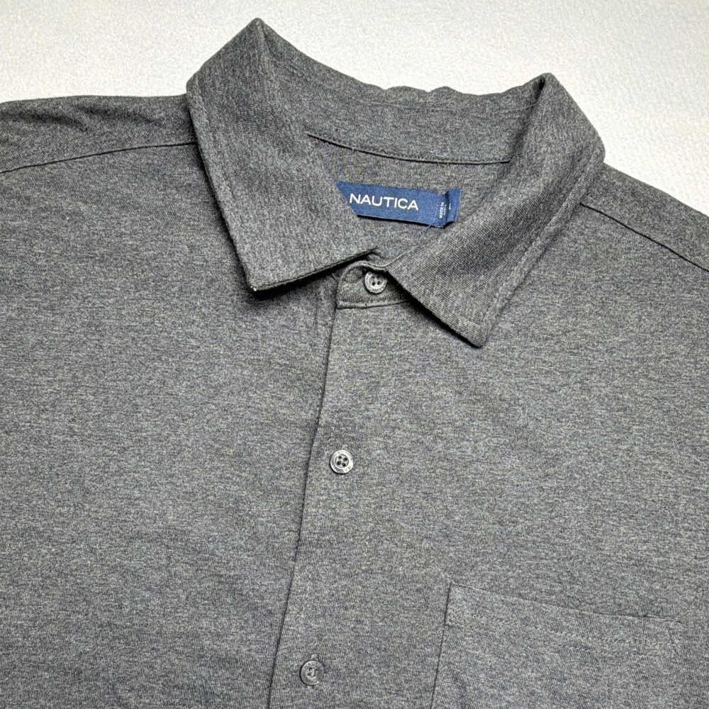 Nautical Polo Men's L Grey Short Sleeve